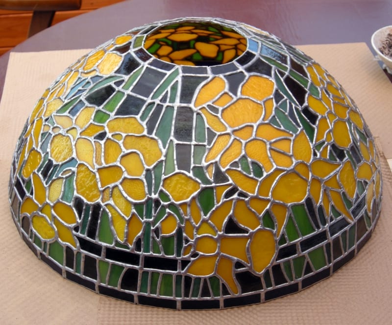 The Making Of Daffodil Lamp, How To Make A Stained Glass Lampshade Mold