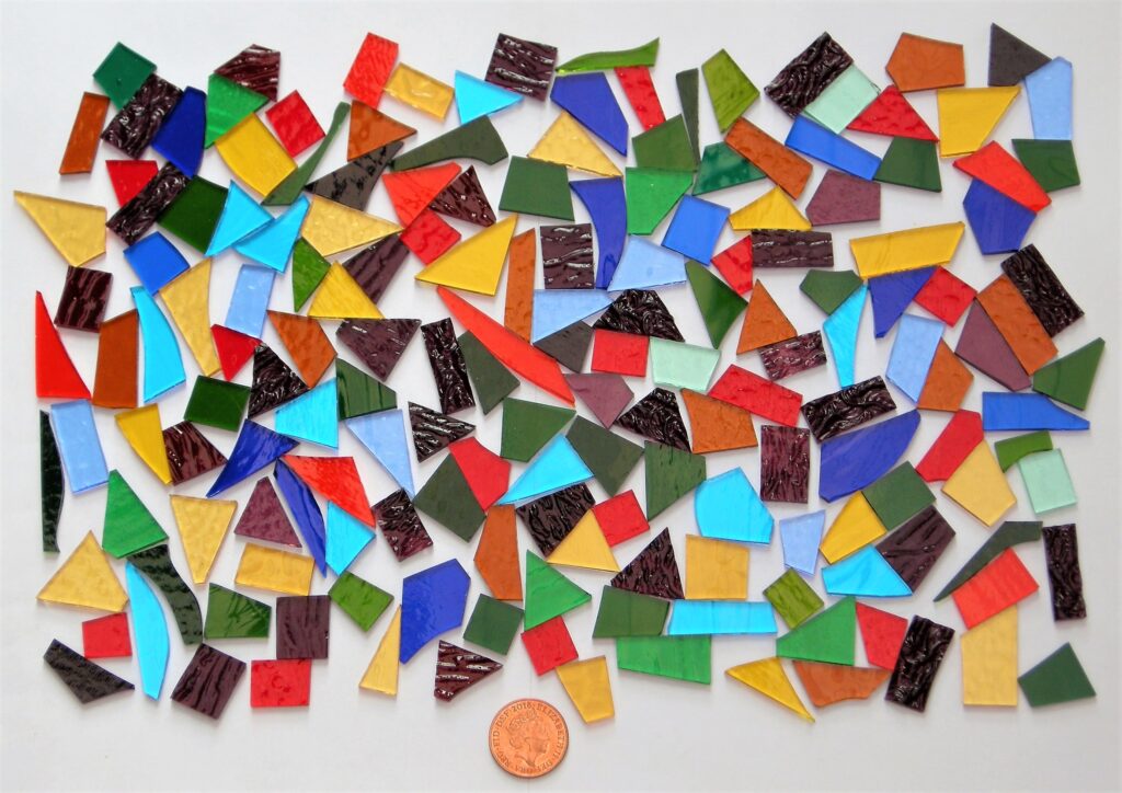 Stained Glass pieces (Various colour shades of mixed and textured glass
