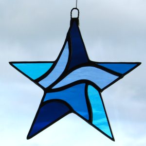Stained Glass Star in a mixture of coloured textured glass (2)