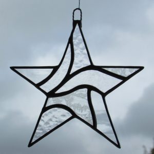 Stained Glass Star in a mixture of clear textured glass (1)