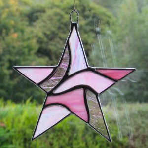 Stained Glass Star in a mixture of coloured textured glass (1)