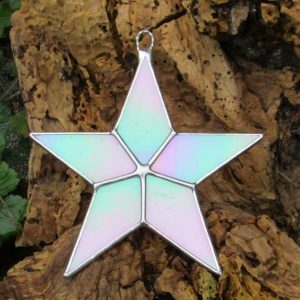 Stained Glass Star in a white opal iridescent textured glass