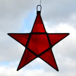 Stained Glass Pentagram Star in rich textured glass