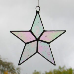 Stained Glass Star in a clear iridescent textured glass