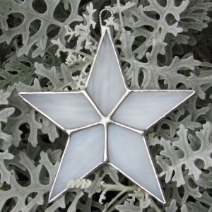Stained Glass Star in a white streaky textured glass