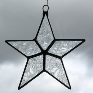Stained Glass Star in a clear frosty textured glass